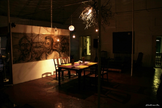 The dimly lit studio-like interiors at the Springr Cafe.